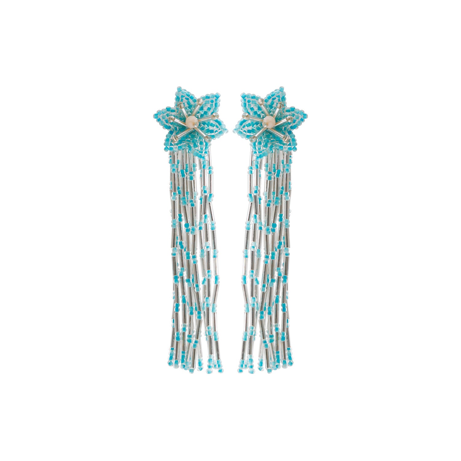 Wholesale Ethnic Style Handwoven Rice Bead Tassel Earrings